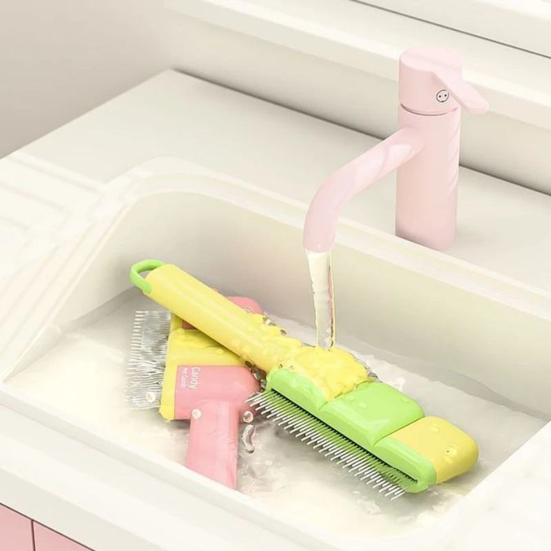 One-Click Cat Grooming Massage Brush Pet Dog Hair Removal Comb Self-cleaning Cat Brush Durable Kitten Comb Pet Accessories