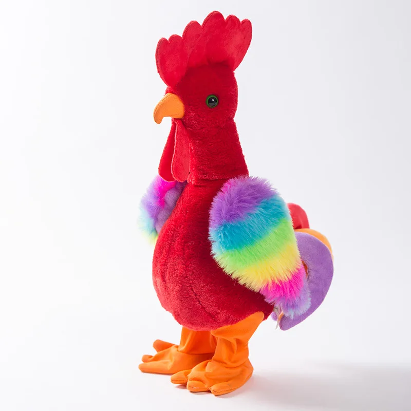 Robô frango brinquedos para animais de estimação eletrônico gritando galo elétrico engraçado dança cantar brinquedo de pelúcia música animal macio para crianças presente aniversário