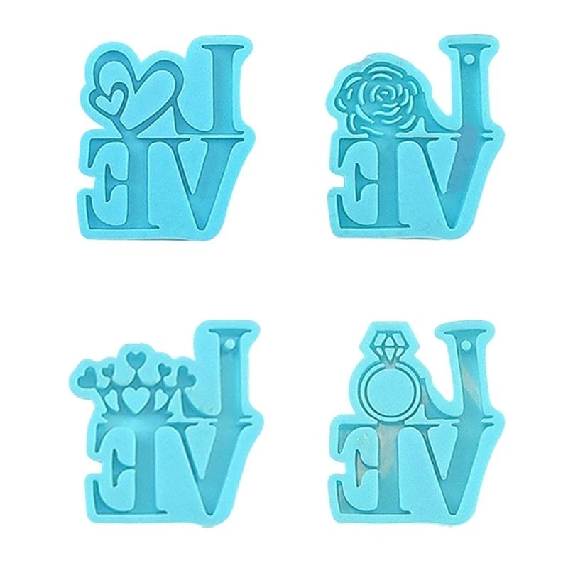  Silicone Keychain Mold with Hole for DIY Decor Resin Pendant Mold Valentines Day