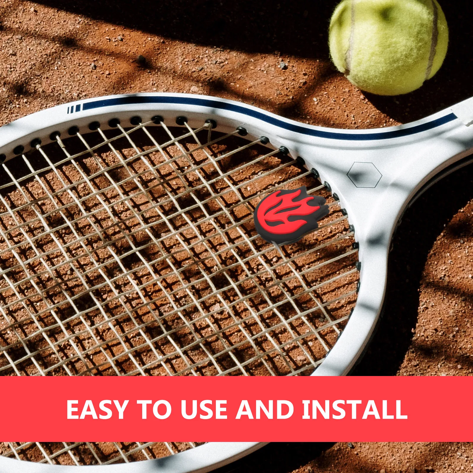 6Pcs Universal Fit Silicone Tennis Dampener Racket Vibration Shock Absorber Lightweight Portable Easy Install Tennis Accessory