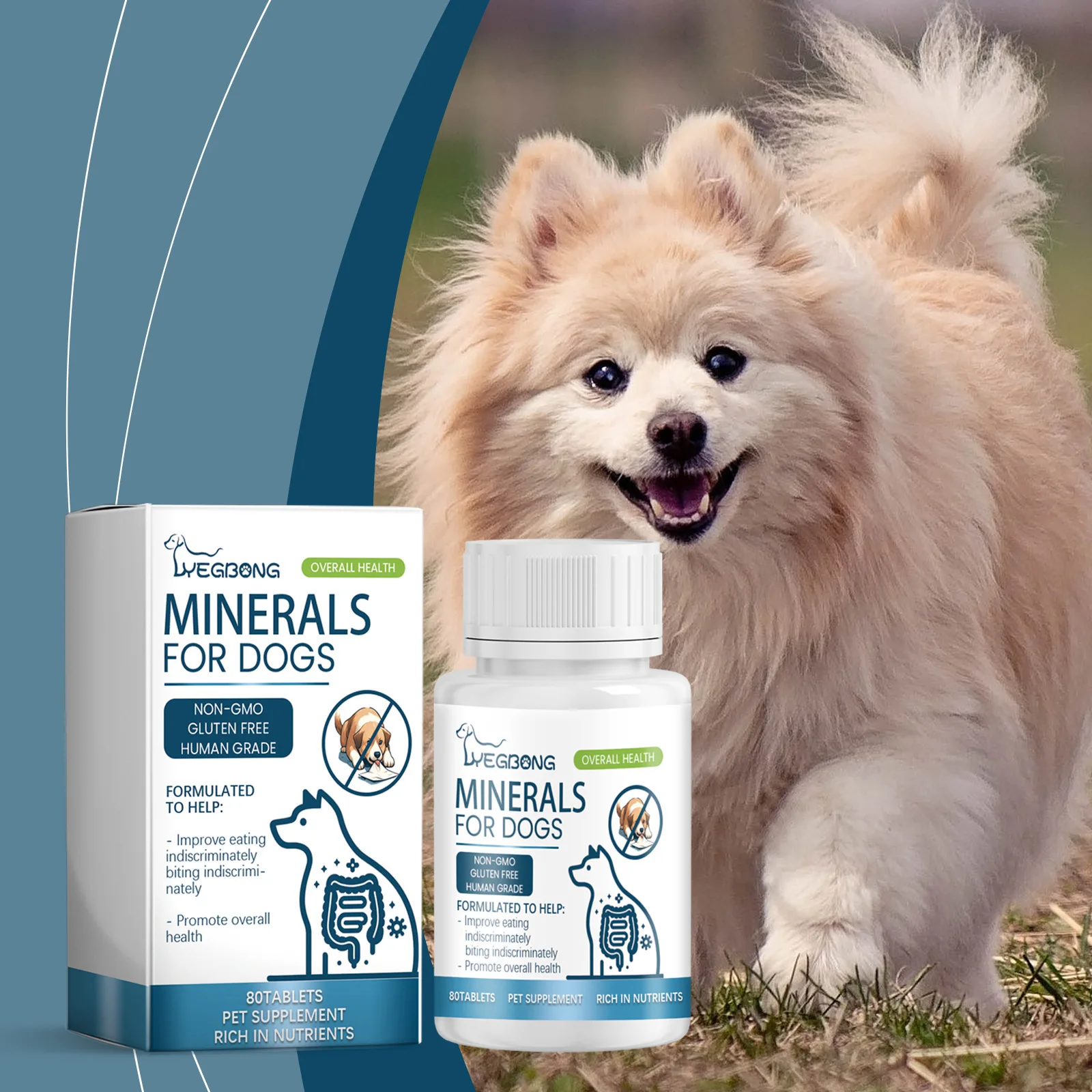 80 Tablets Essential Trace Mineral Supplements for Pet Dogs - Balanced Nutrition for Optimal Health and Care