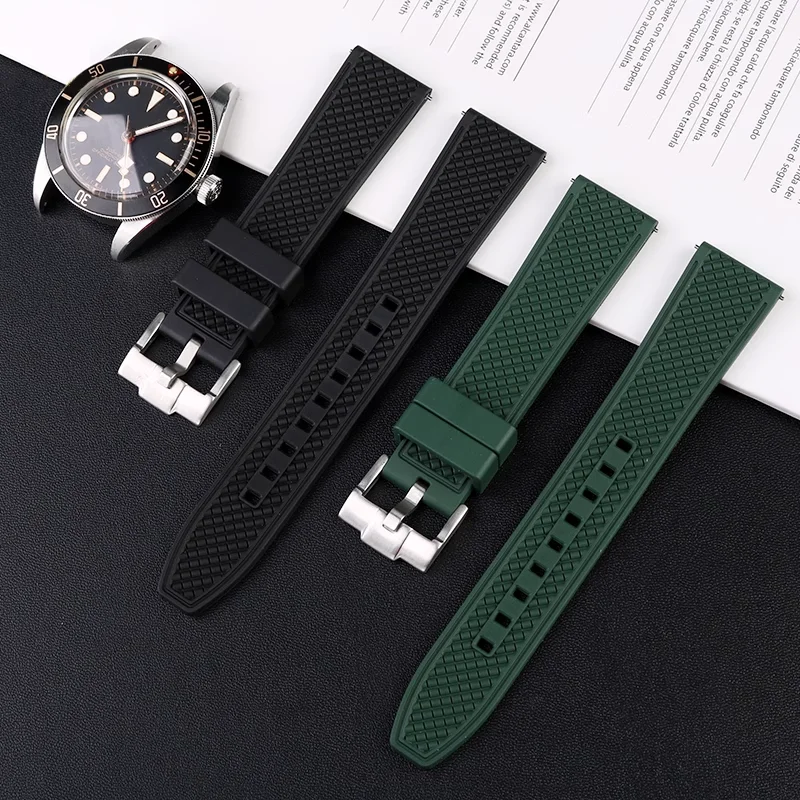 Для 39 мм Tudor Black Bay 1958 M79030N M79030b фторкаучуковый ремешок для часов быстросъемный водонепроницаемый ремешок для часов браслет аксессуары