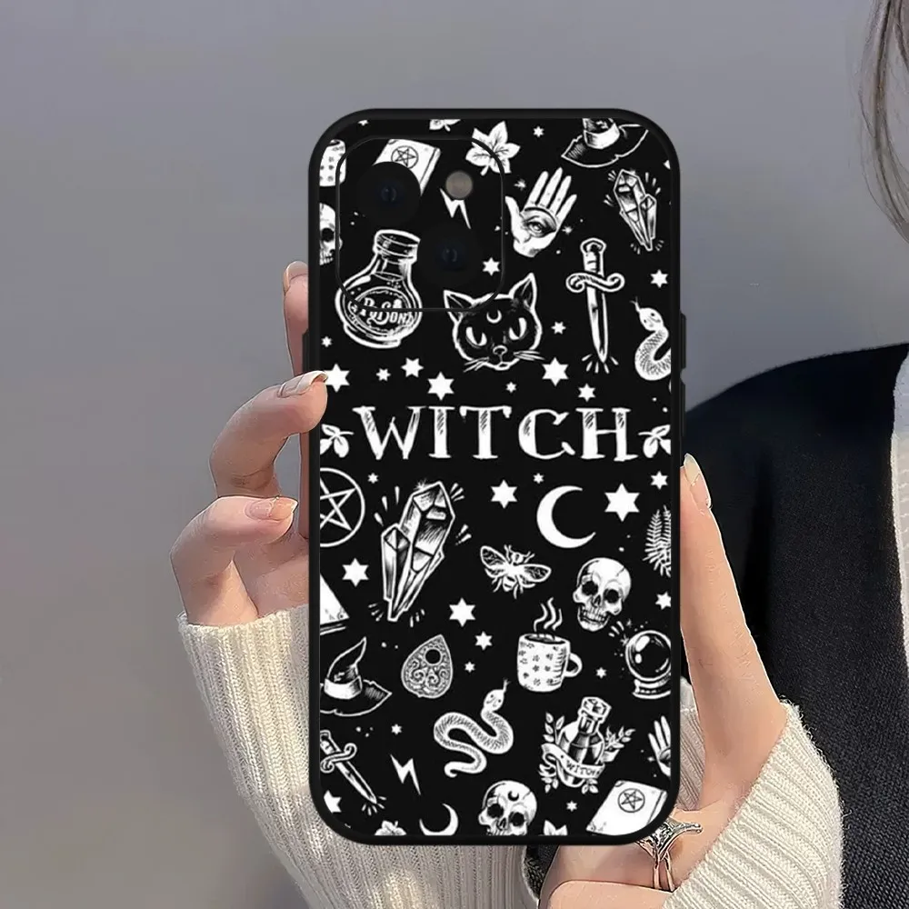 Occult Witchcraft Moon Gothic Witch Phone Case For iPhone Mini 11 12 13 14 15 Pro XS Max X Plus SE XR Shell