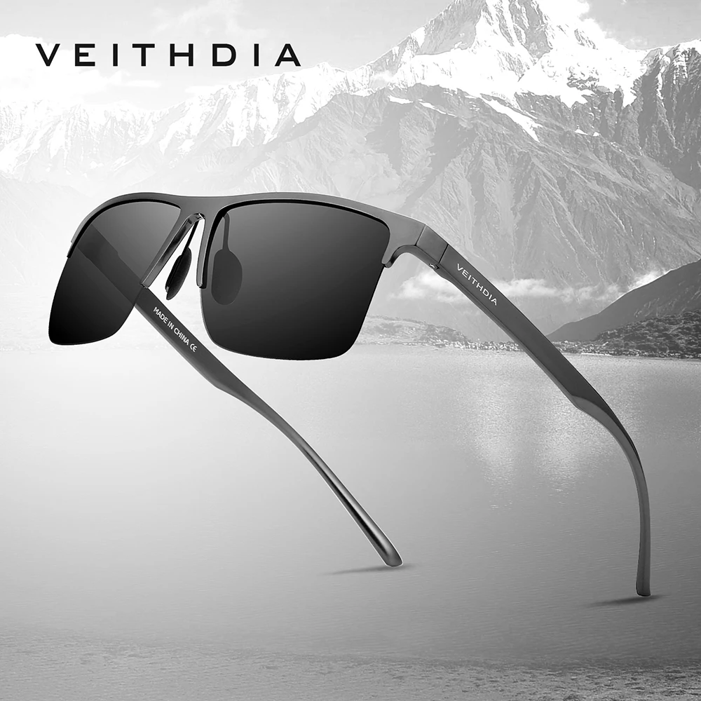 VEITHDIA Vintage Sunglasses Aluminum Magnesium Frame, Polarized Lenses, Unisex for Fishing, Driving & Outdoor Activities, VX6632