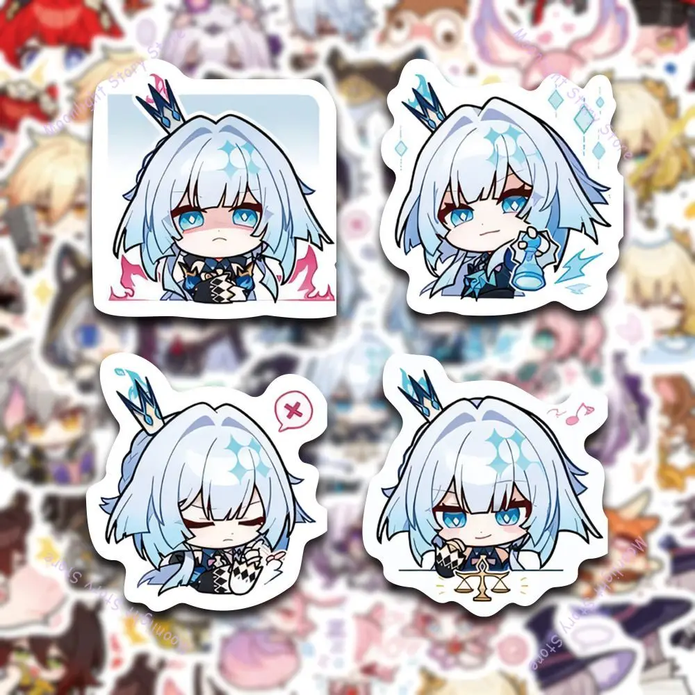 Honkai Star Rail Game Periphery Sticker Cute Chibi Style Dan Heng Herta Pela Bronya Emoji Stickers Notebook Cover Sticker image 4