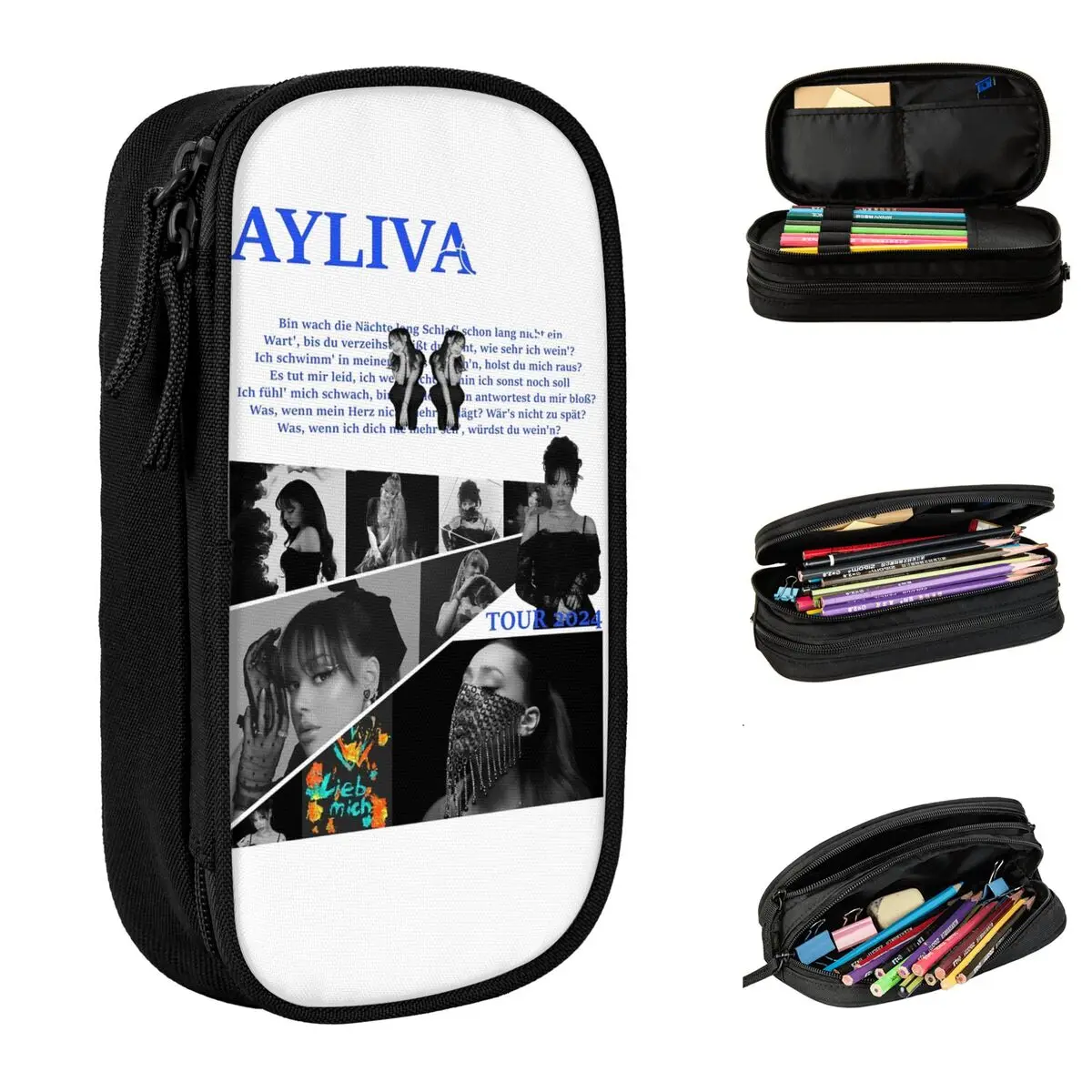 Ayliva In Liebe Tour 2024 Merch Pen Box Large Capacity School Accessories Pencil Case Stationery Birthday Gift