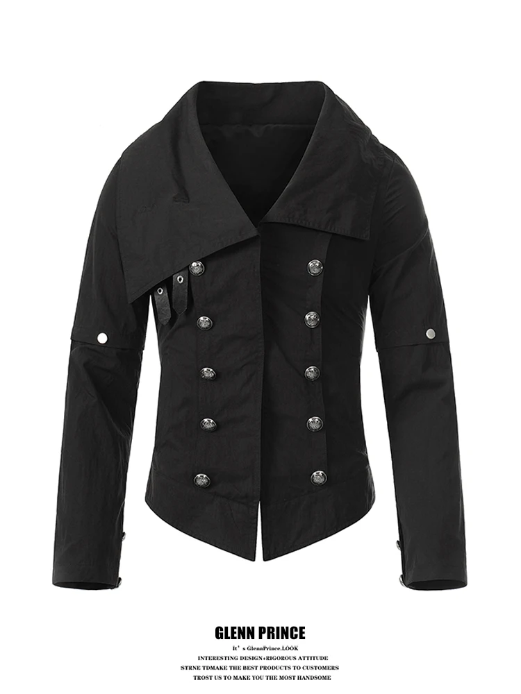 

GPstudio Retro Double Button Large Collar Napoleon Jaet Women's Windproof Unique Design Top American Sle Loose Fit Long S...