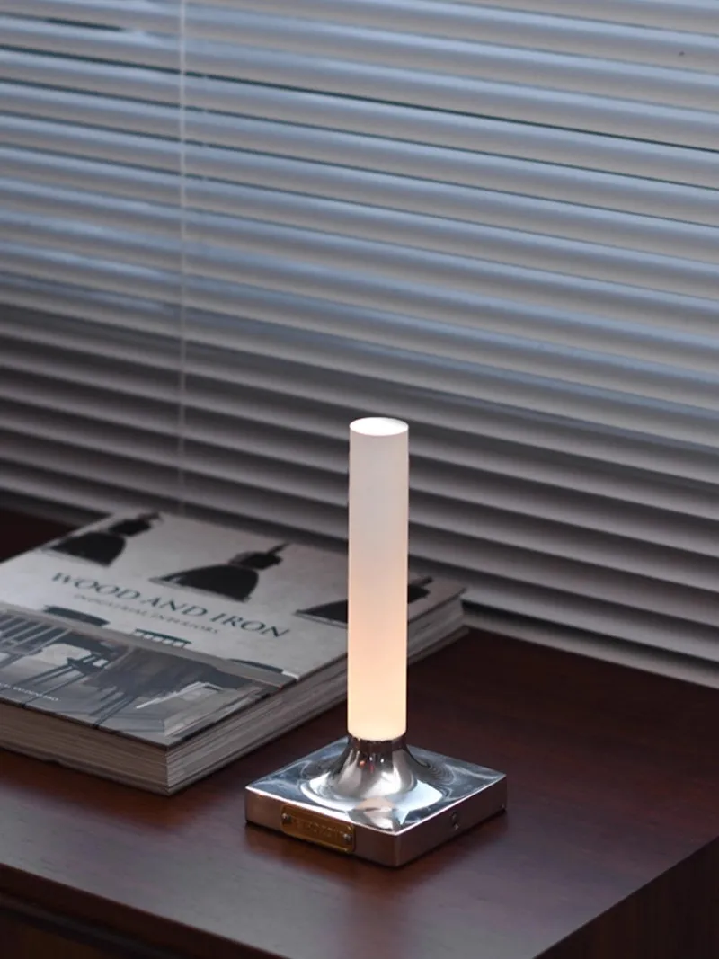 Northern Europe Modern Minimalism Creativity Candle Small Desk lamp Bedroom Study Room Desktop Charging Long Endurance Desk Lamp