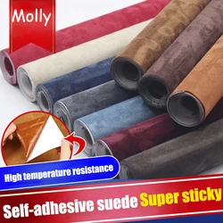 Self-adhesive Imitation Deerskin Fabric,Super-adhesive Suede Patch for Car Interior Modification Sofa Repair Jewelry Box Decor
