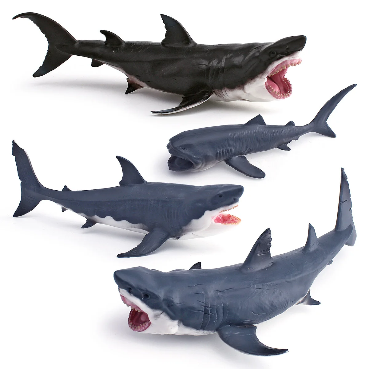 Great White Shark Megamouth Shark Sea Animal Model Realistic Marine Creature Scene Display Desktop Decor Decoration Ornament