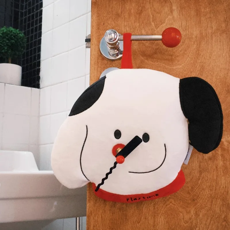 

Nordic Cute Wall Clocks Modern Designer Creative Living Room Wall Clocks Plush Puppy Artistic Cartoon Home Décor Wanduhr FYWC