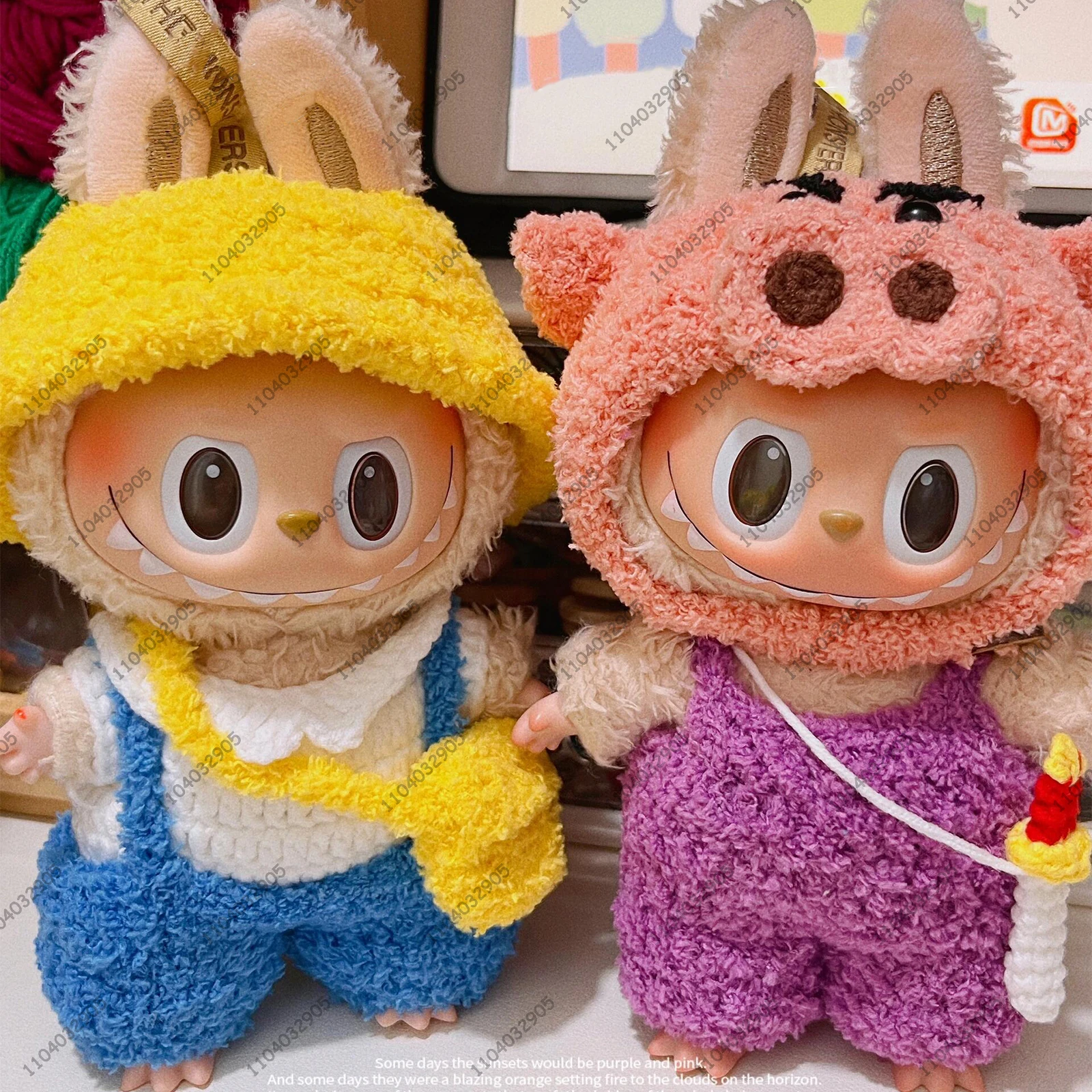 

For Labubu The Monsters Crayon Shin-chan Costume Buriburizaemon Doll Clothes 1:1 Replica Vinyl Doll Action Figure Bag Charm