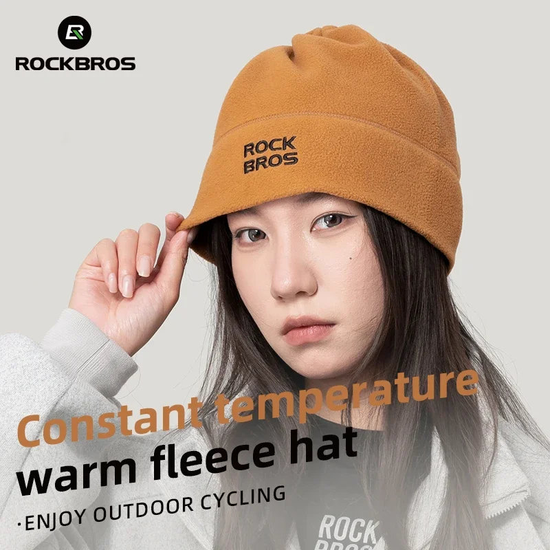 ROCKBROS Winter Scarf Hats Fleece Windproof Balaclava Warm Mask Bandana Ear Neck Cover Thermal Camping Hiking Sports Gear