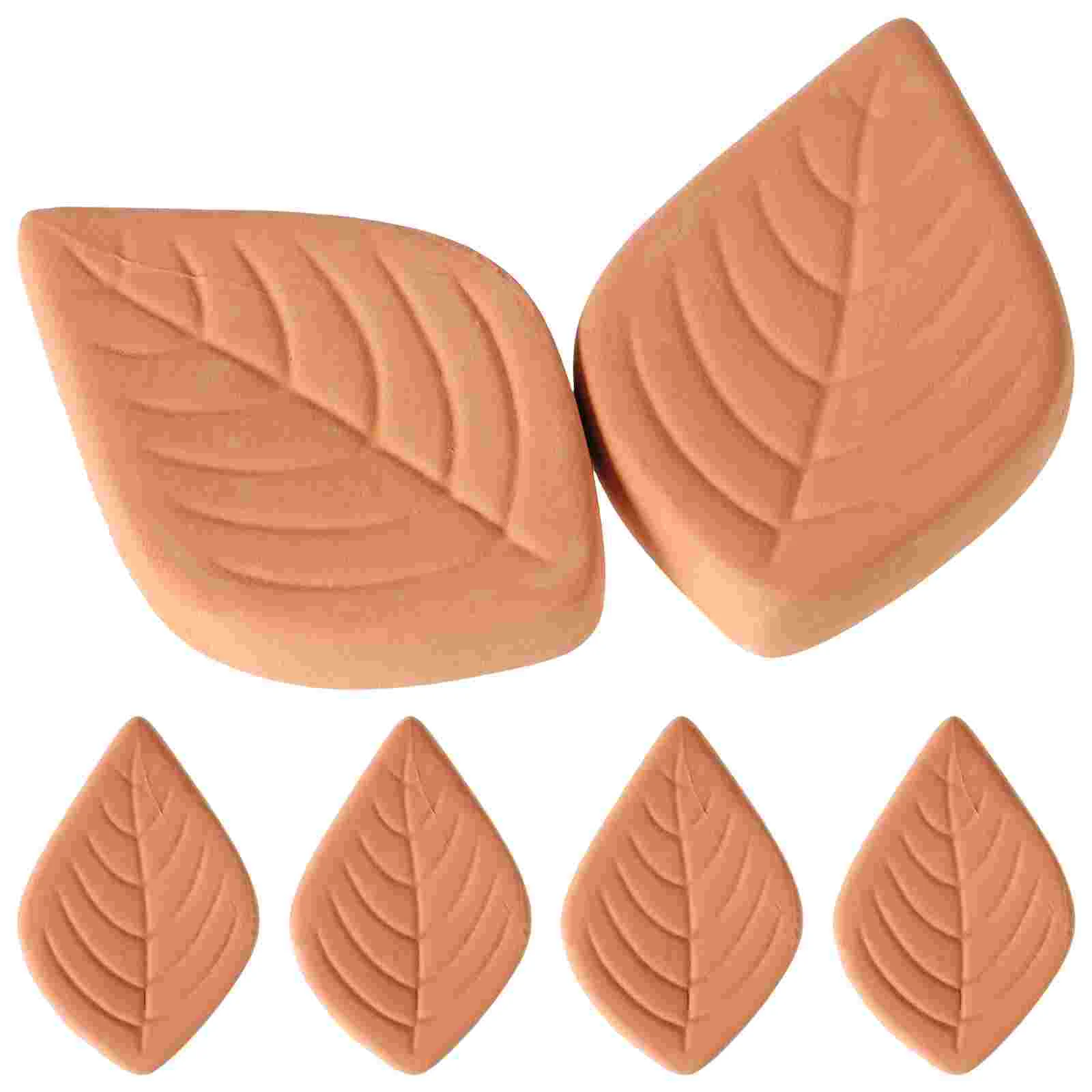  6 Pcs Sugar Shaker Brown Saver Keeper Reusable Leaf Shape Terracotta Cigar Shaped and Softener Coffee for Home