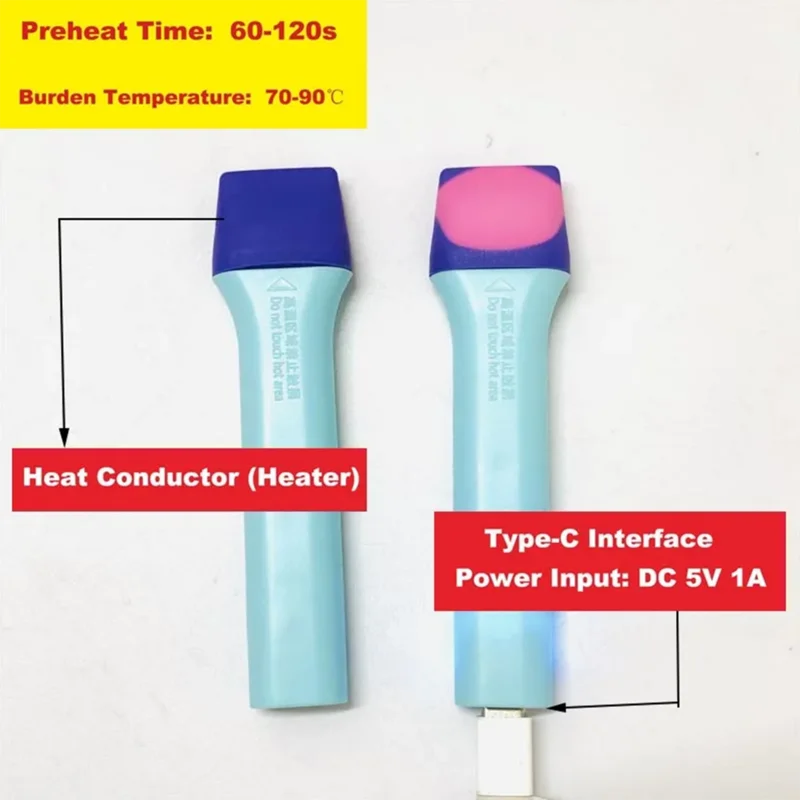 Silicone Thermostatic Heating Pen Phone Front Back Screen Protector Applying Tool Silicone Thermostatic Film Heating Applying