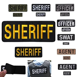 Large Patch 2 Pack SWAT Sheriff Patches 3D Embroidered Cloth Appliques L Size and S Size Badges for Uniform, Pet, Bags, DIY