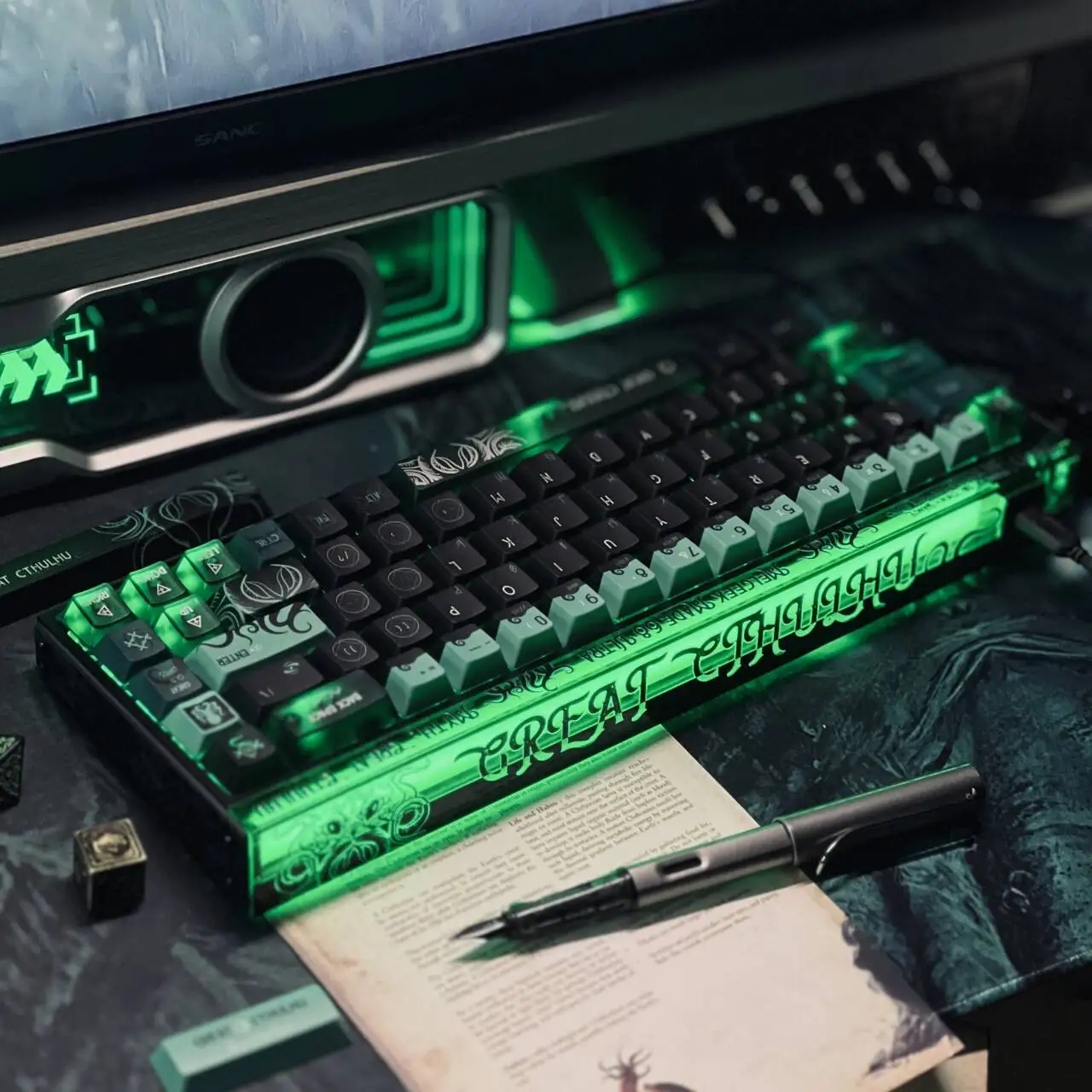 Keycap Transparente 68 eixo magnético teclado mecânico Night Mage hfx keycap