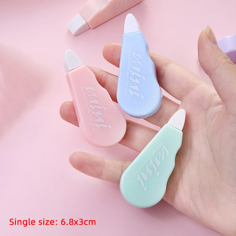 6 pçs/set fita de correção doce fita de correção bonito macaron cor fita portátil engrenagens suaves fácil cobertura