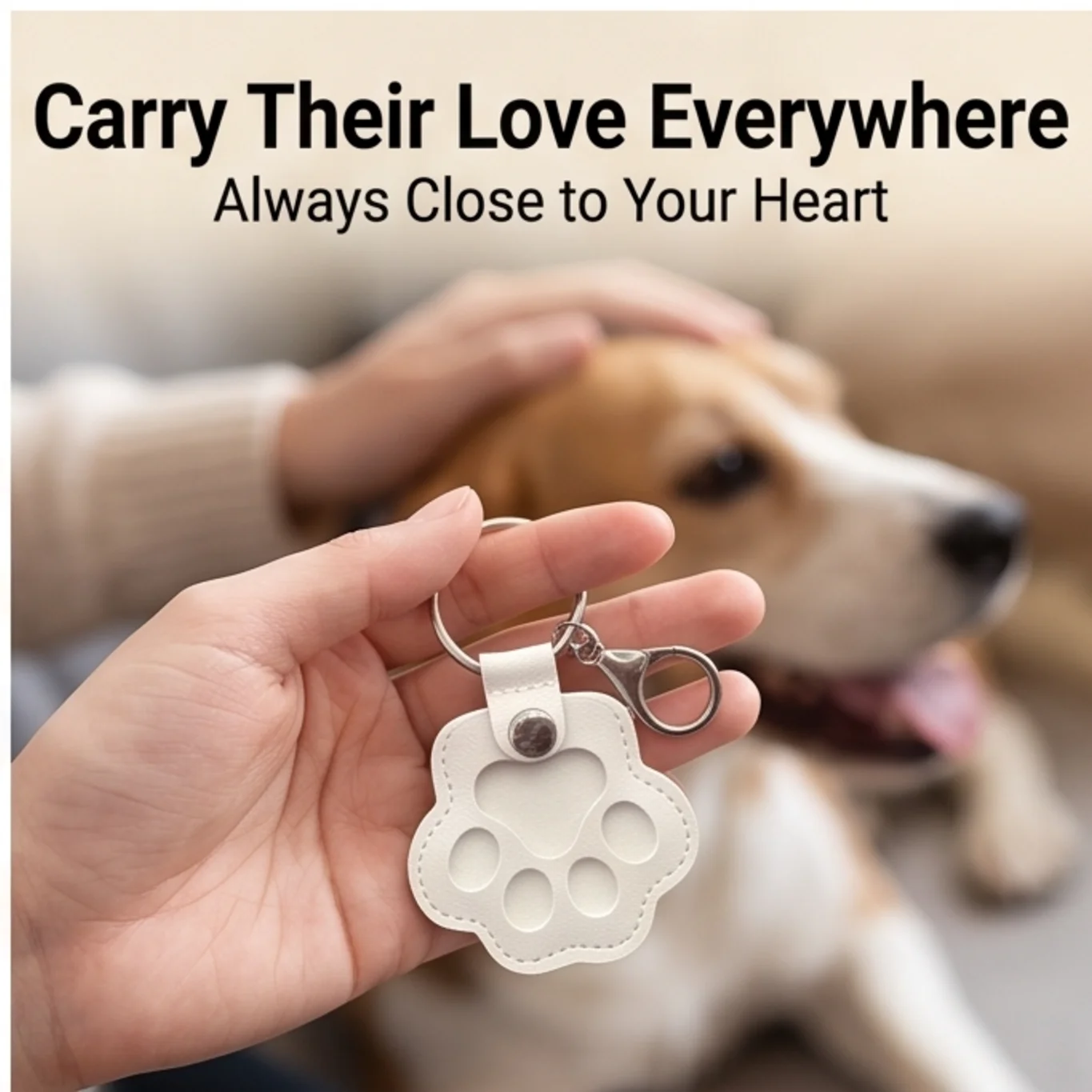 Pet hair storage keychain commemorative collection hair bag PU 1/2/4 pack