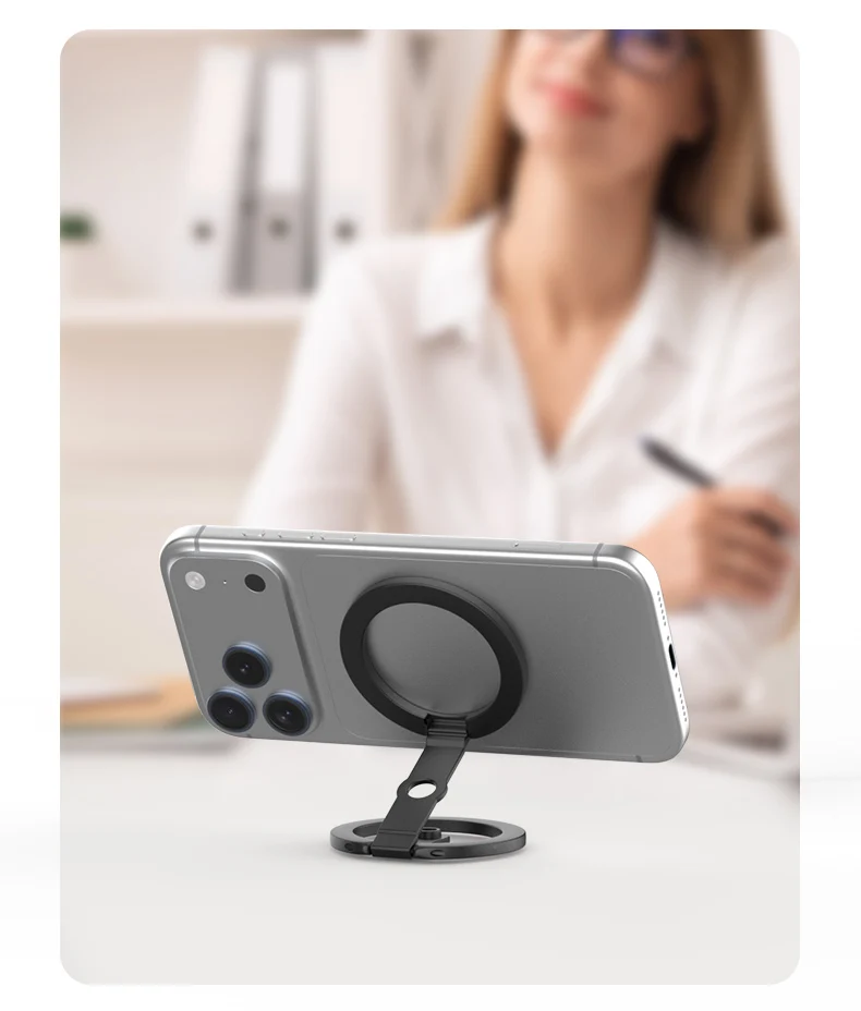 Für MagSafe Doppelseitiger Starker Magnethalter für Fotoausrüstung Handy-Zubehör Tragbarer Faltbarer Magnetständer – Detail 13