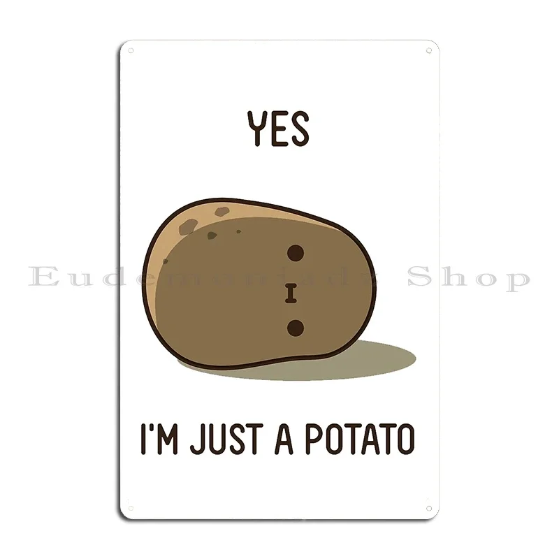 Cute Potato Metal Sign Print Rusty Wall Mural Design Classic Tin Sign Poster