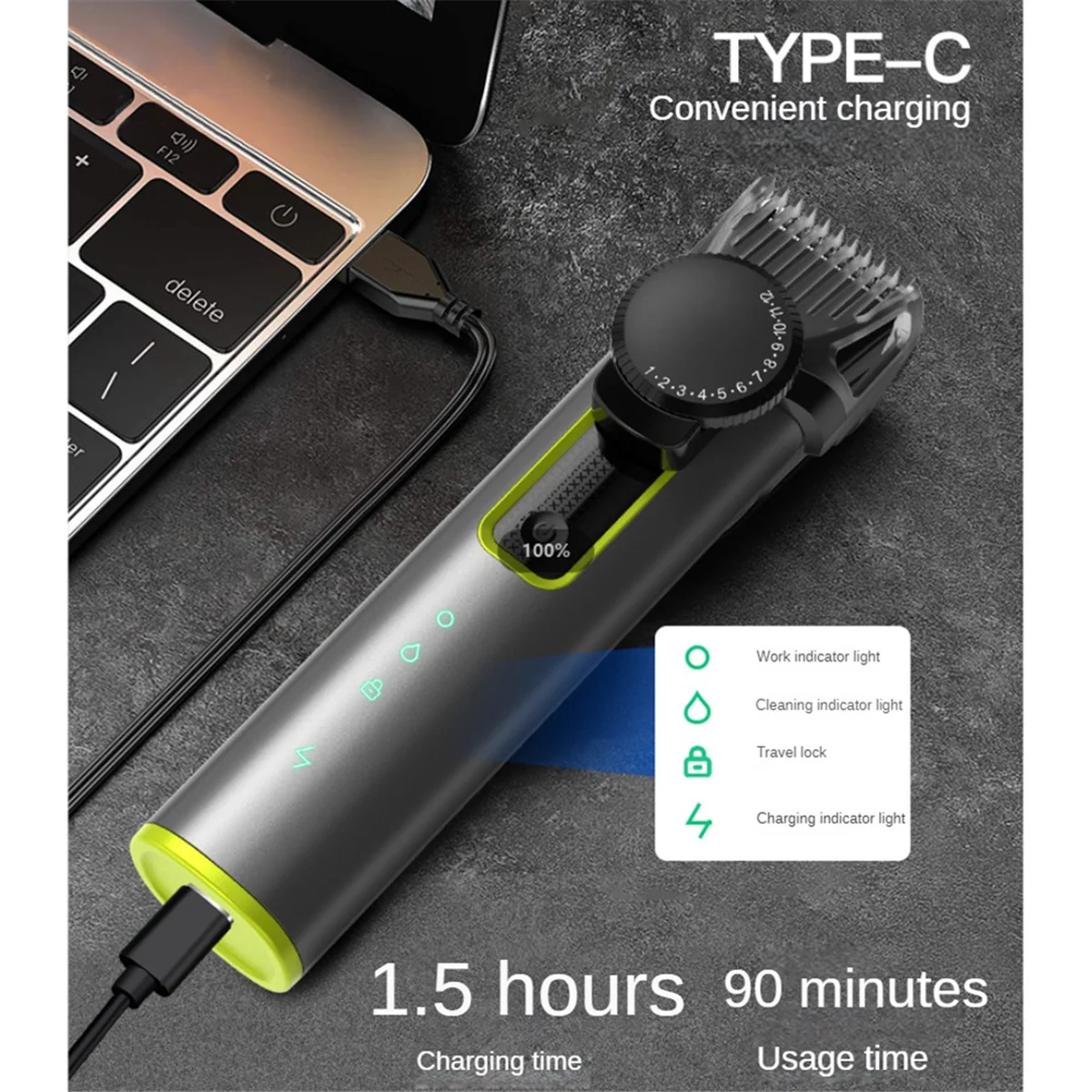 Cordless Rechargeable Hair Clipper & Trimmer Beard Trimmer for Men Adjustable Beard Trimmer with 4 Limit Combs image 3