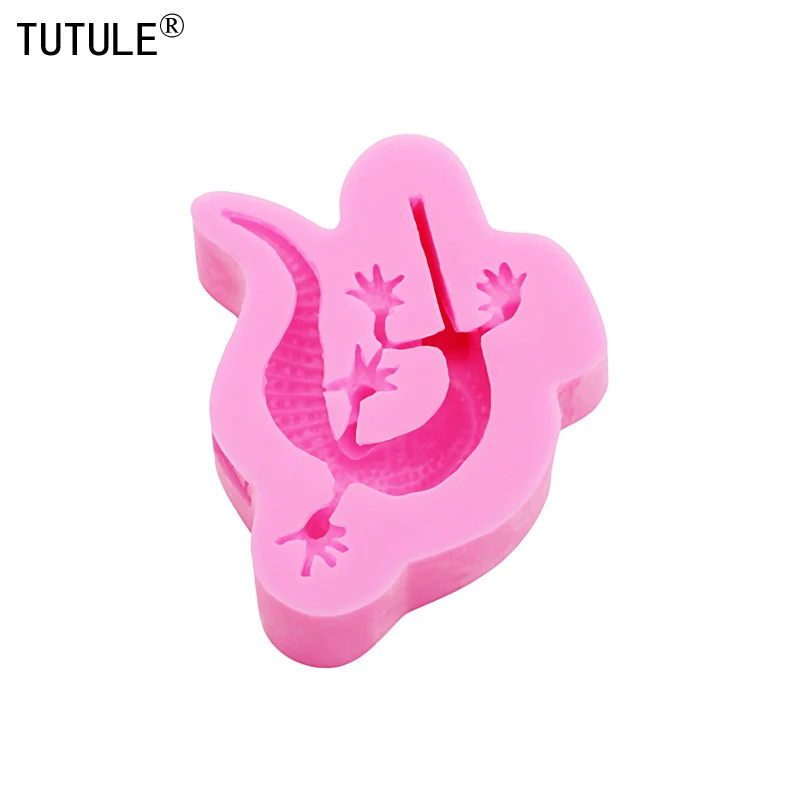 Tummy-tailed lizard Keychain shaker Silicone Molds DIY UV epoxy Flexible Polymer Clay Molds lizard Cake Chocolate Silicone Mold