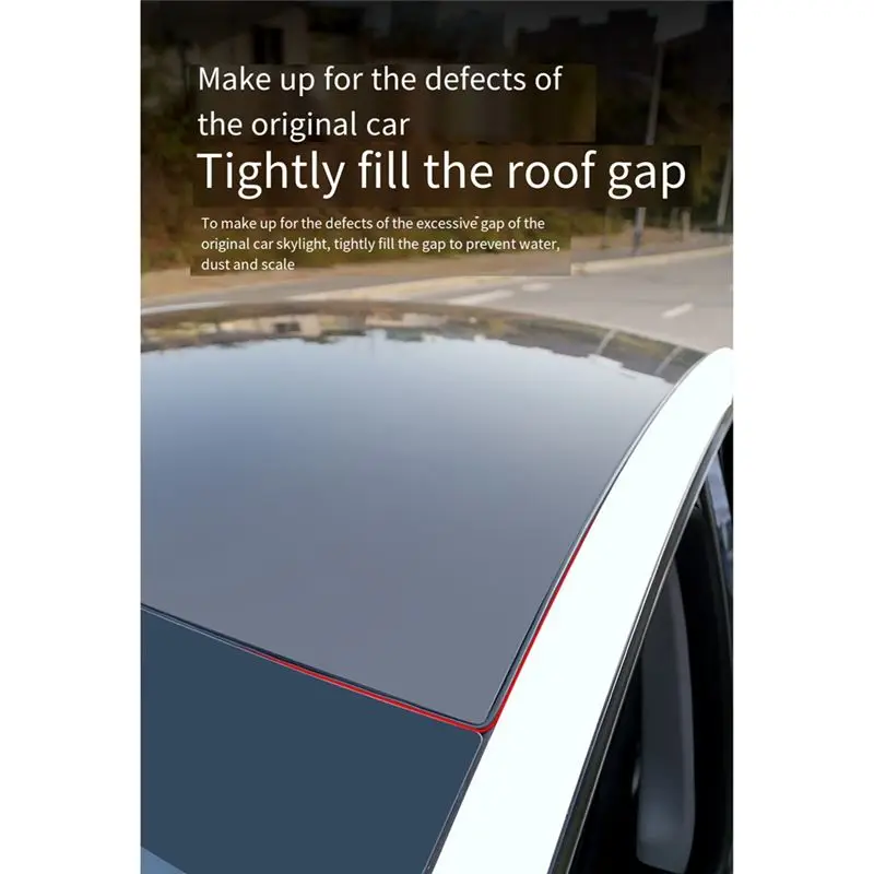 NEW-Roof Sunroof Sealing Strip Black Automotive Supplies For Tesla Model 3 Waterproof And Noise Reduction Tesla Modification view 5