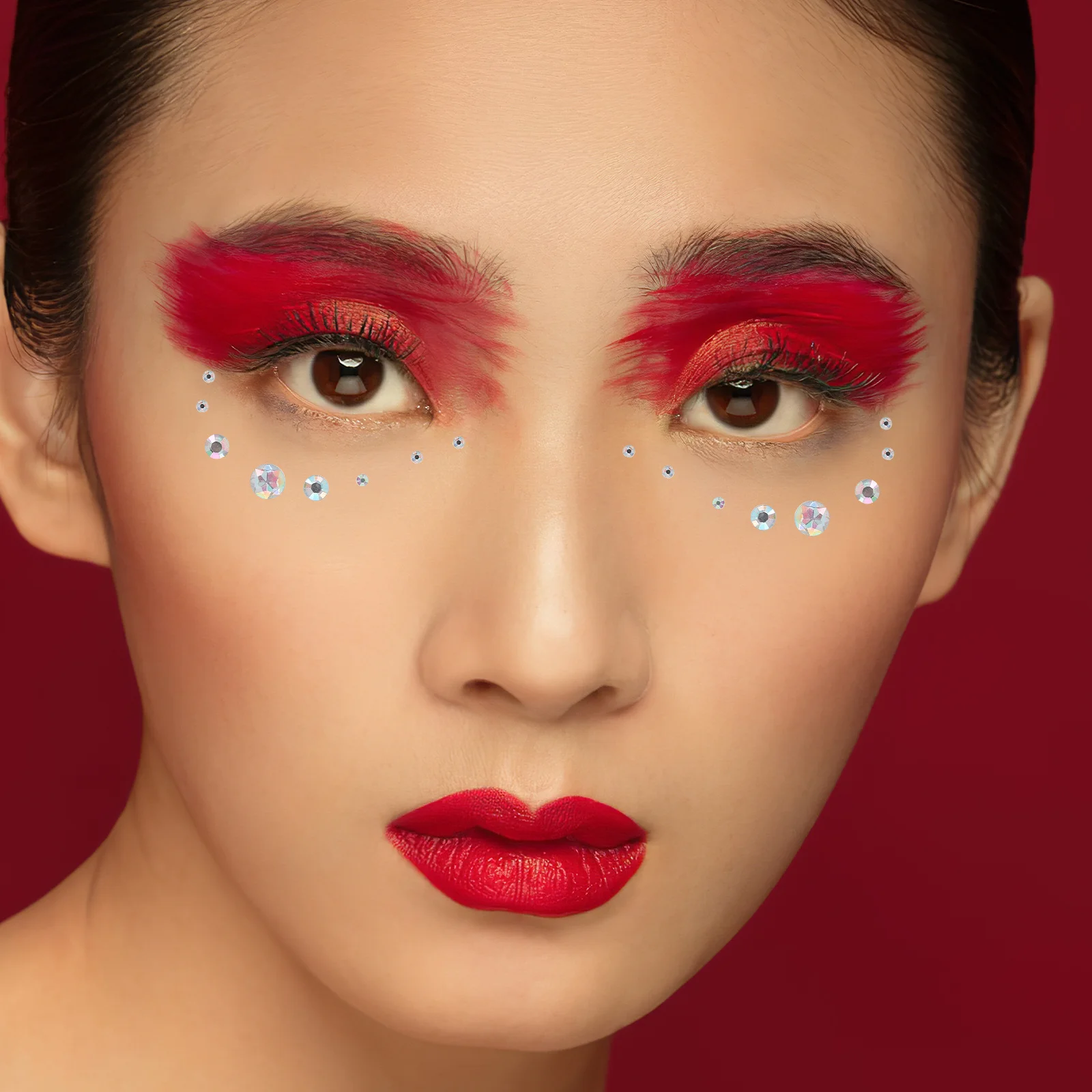 10 arkuszy samoprzylepnych naklejek z cyrkoniami na twarz, błyszczące naklejki do makijażu, naklejki na oczy, na imprezy, na scenę, opalizujące żywiczne kamienie, naklejki z żywicy.