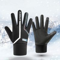 Outdoor Sports Windproof Plush Gloves Winter Warm Waterproof Snowboard Ski Gloves Touch Screen Thermal Motorcycle Cycling Gloves