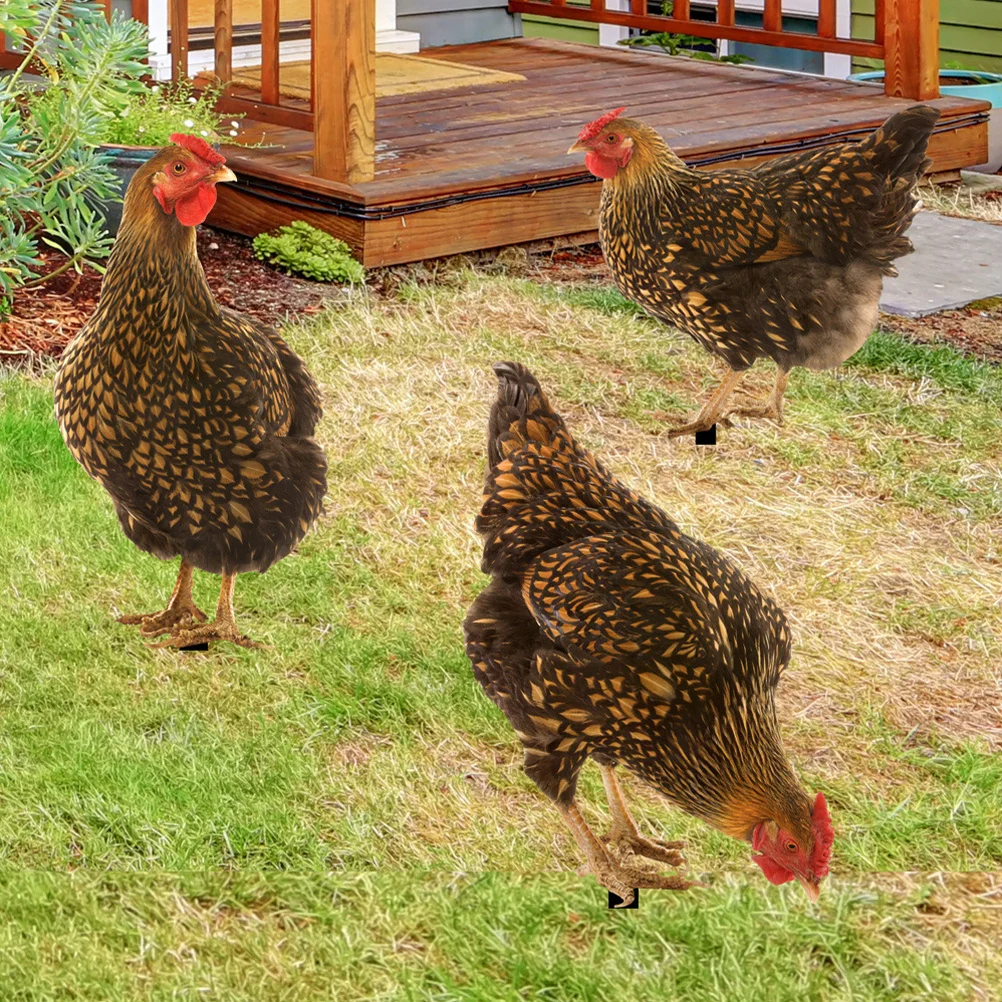 

3Pcs Acrylic Garden Hen Stakes Realistic Chicken Yard Decoration Garden Ornaments Lawn Outdoor Courtyard Sign Yard Ornaments