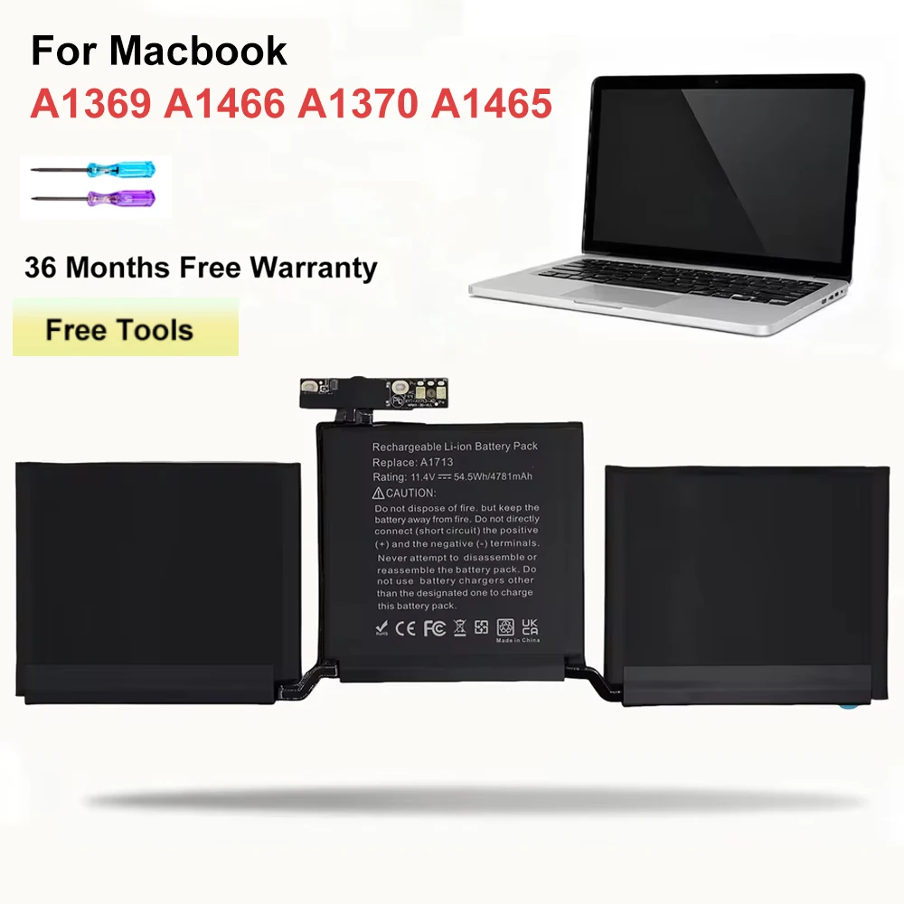 

AUSSY A1405 A1406 A1375 A1377 A1496 Аккумулятор для ноутбука Apple Macbook Air 11 13 дюймов A1466 A1370 A1369 A1465 ﻿