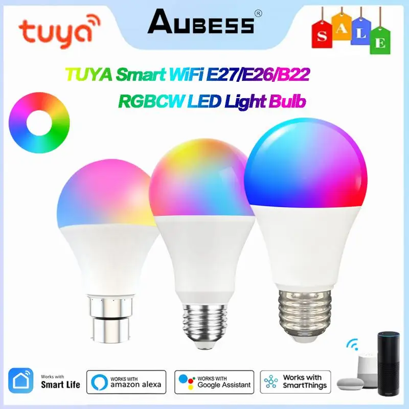 

Умная Светодиодная лампа TUYA Smart WiFi E27/B22 RGBCW 9/15 Вт