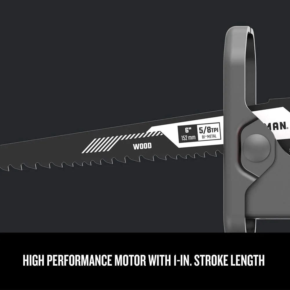 Cordless Reciprocating Saw, 3000 RPM Variable Speed, Quick Blade Change, Compact Design for Tight Spaces