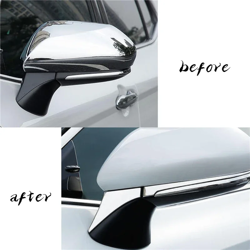 4 Pcs Rearview Mirror Under Strip Trim Kit For Toyota Camry 2018 2019 2020 Stainless Steel Decoration Protection Accessories