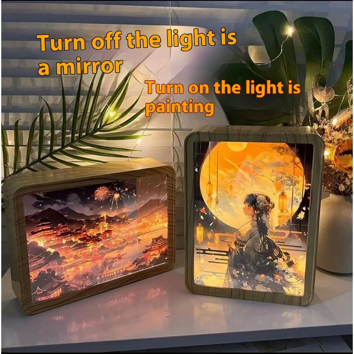 Creative Mirror, Gift Giving Night Lights, Desktop Decorations, Turning Off Lights Is A Mirror, Turning On Lights Is A Painting