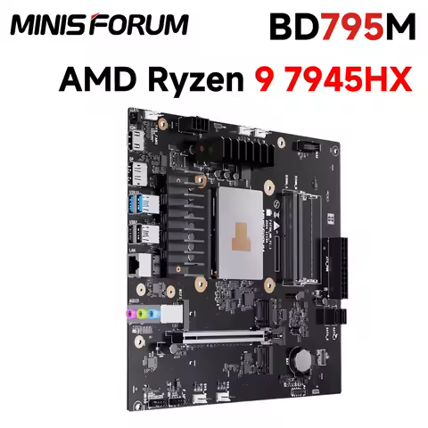 MINISFORUM BD795M Motherboard M-ATX AMD Ryzen 9 7945HX(16C/32T) Radeon 610M DDR5 5200MT/s PCIe4.0 x16 2.5G LAN Gaming Computer