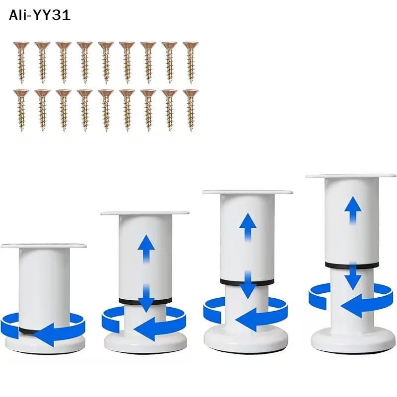 【G】Heavy-Duty Adjust Height Bed Frame Support Legs Furniture Support Columns Universal For Bed, Sofa, Cabinet, Dresser, Table