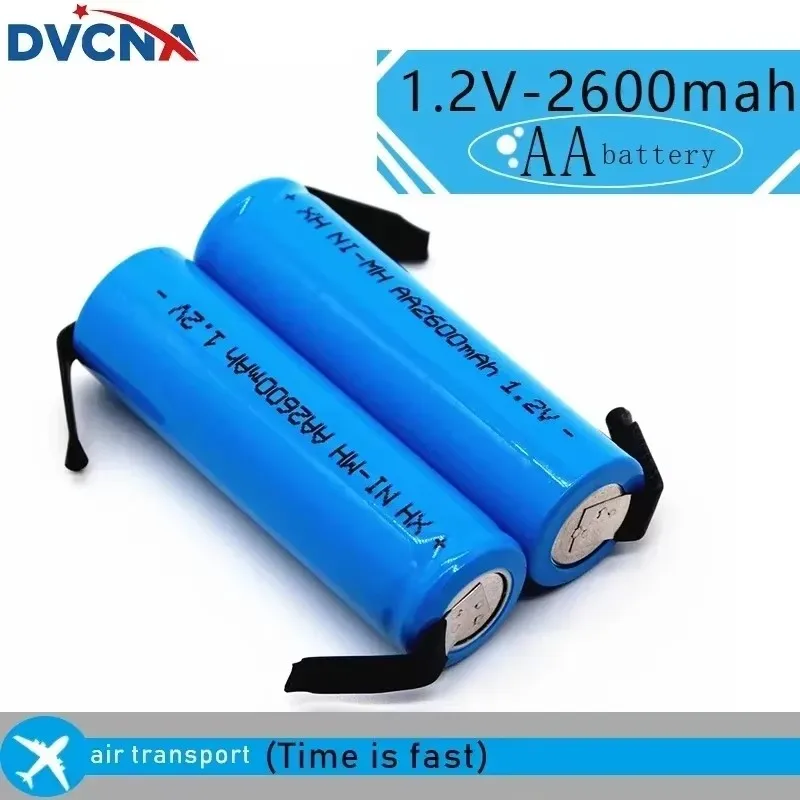 100% Brand New 1.2V AA Battery 2600mAh, 2A Ni-MH, Blue Pin Housing for Philips Electric Shaver