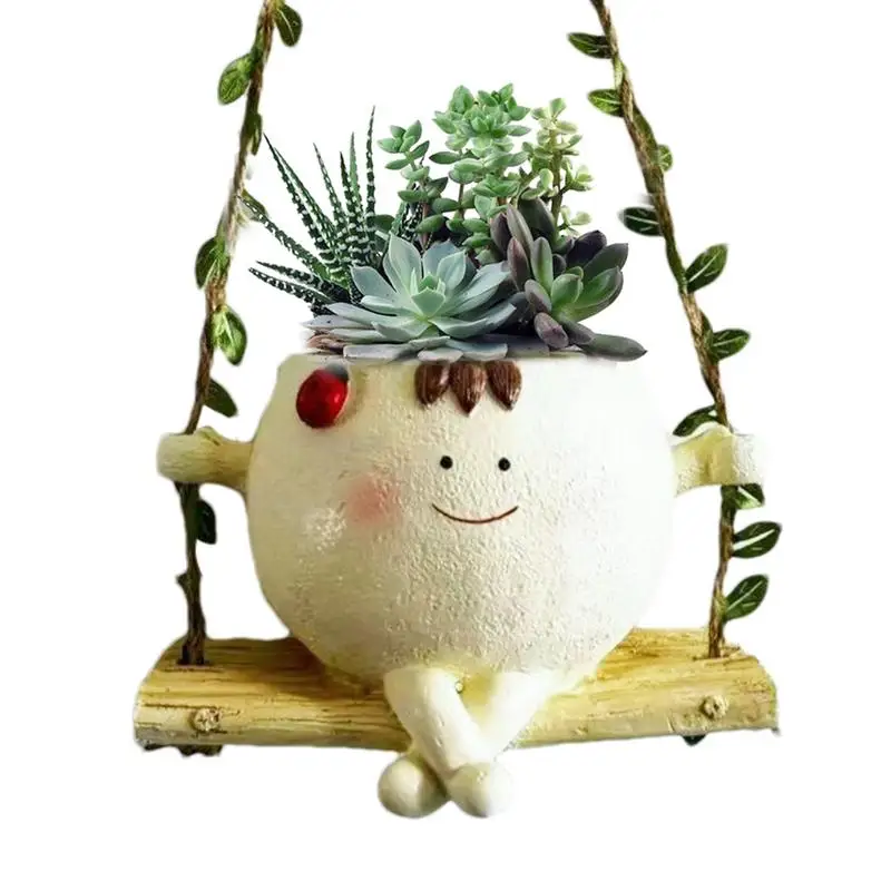 Planter For Indoor Plants Unique Face Design Resin Flower Pot Indoor Planter Wall Planter For Hibiscus String Of Pearls Heart