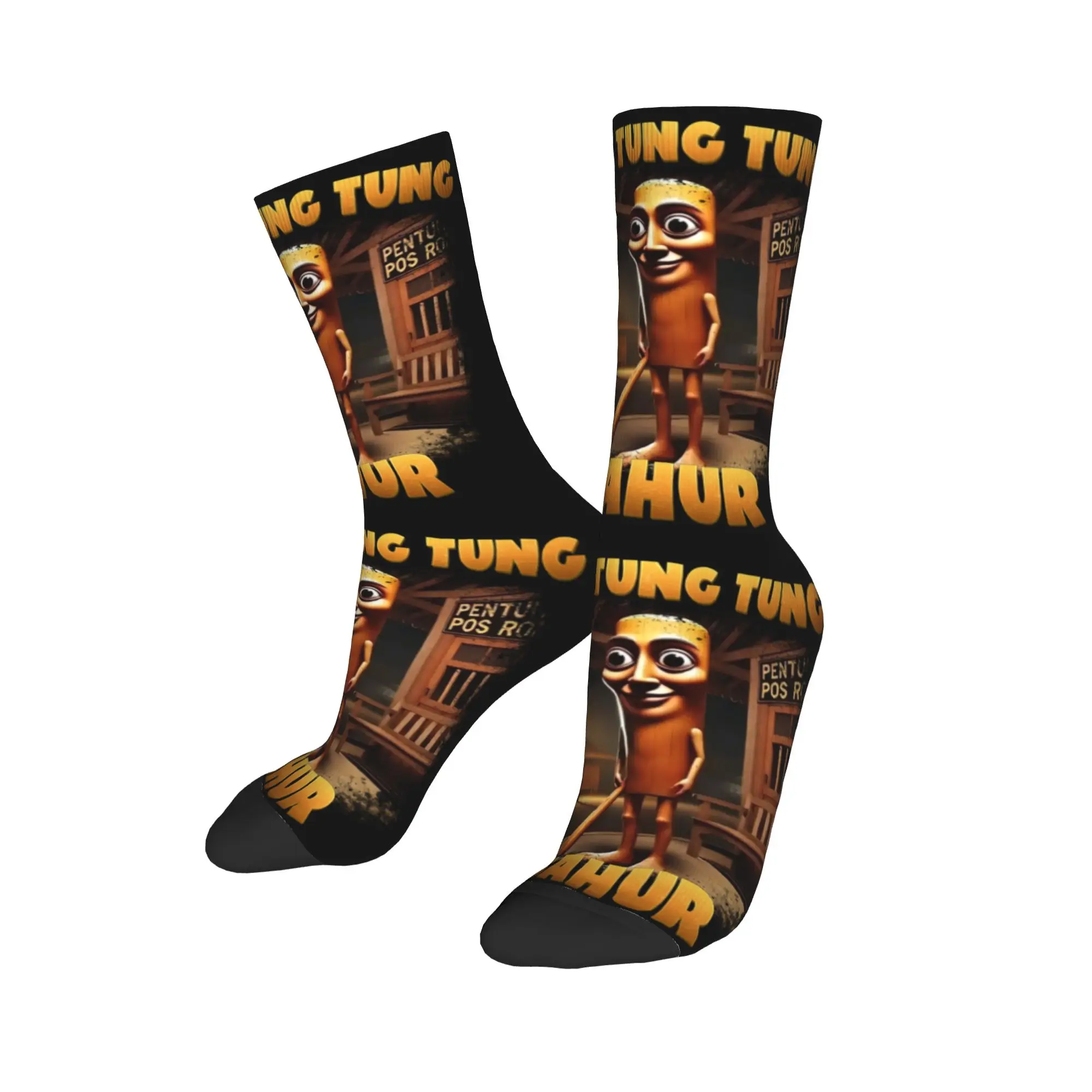 Kawaii Tung Tung Tung Sahur Funny Meme Italian Brainrot Socks Women Men Warm 3D Printed  Sports Football Socks