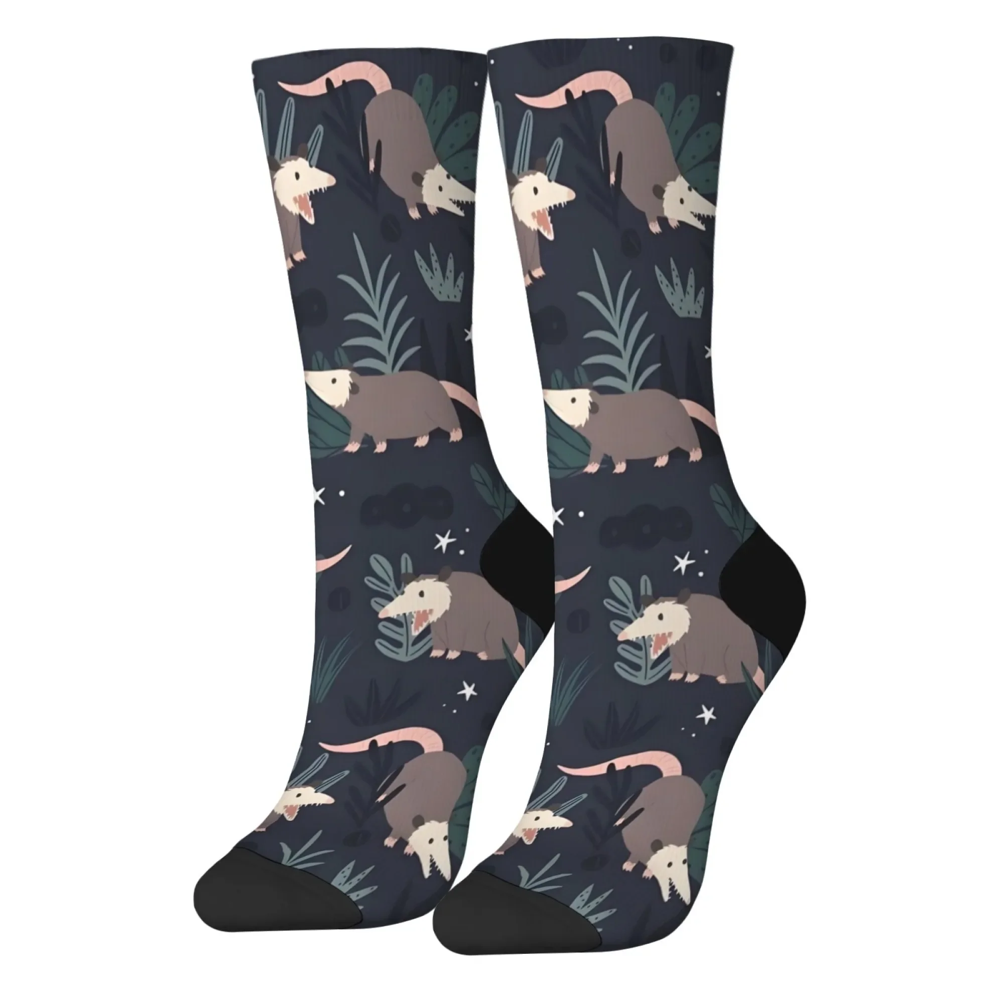Cartoon possum happy cute socks unisex novelty Harajuku fun compression socks casual sports non-slip street hip-hop trend socks