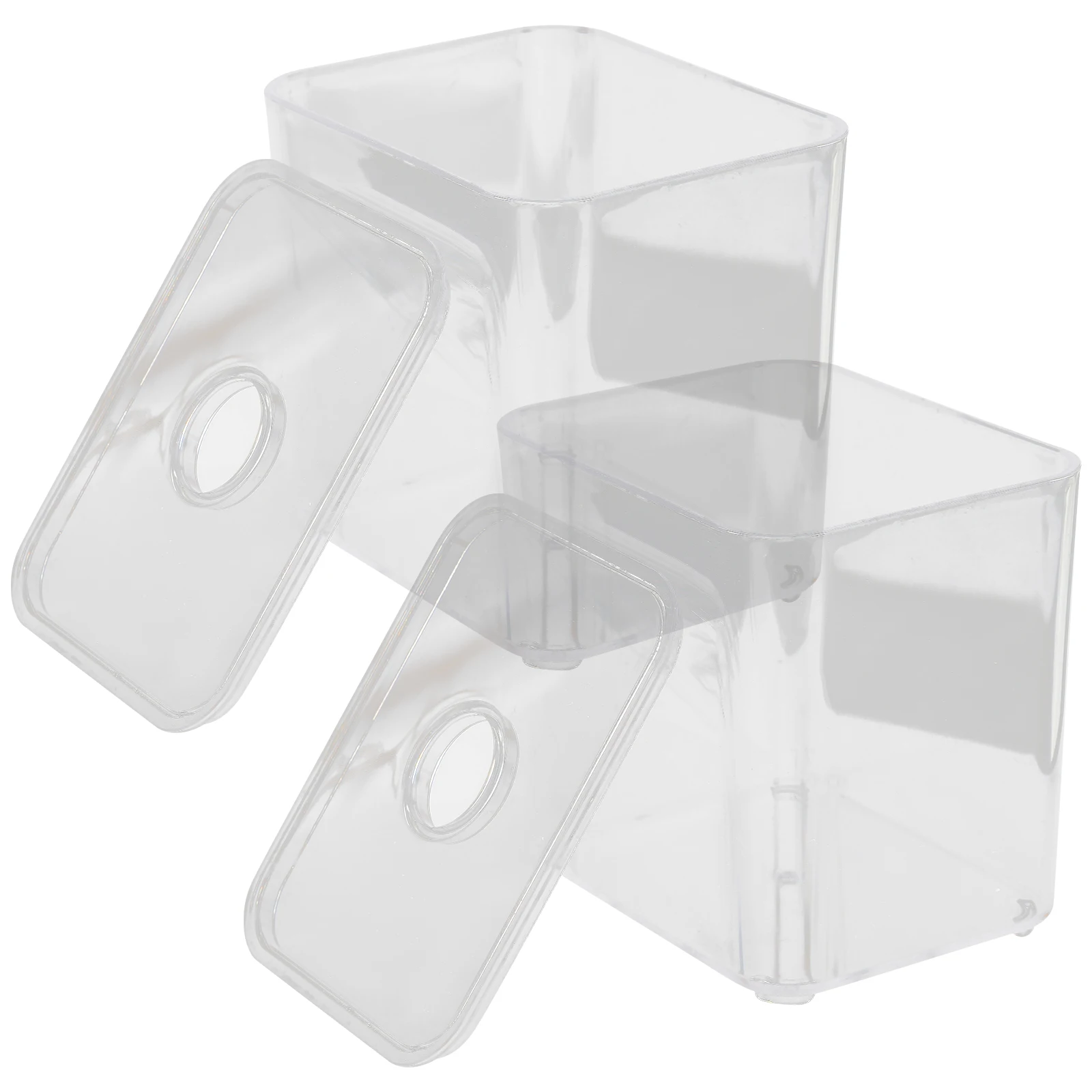 

2Pcs Durable Pet Cotton Swab Storage Box Clear Organizer for Home Office Kitchen Cotton Swabs Storage Box Toothpick Case