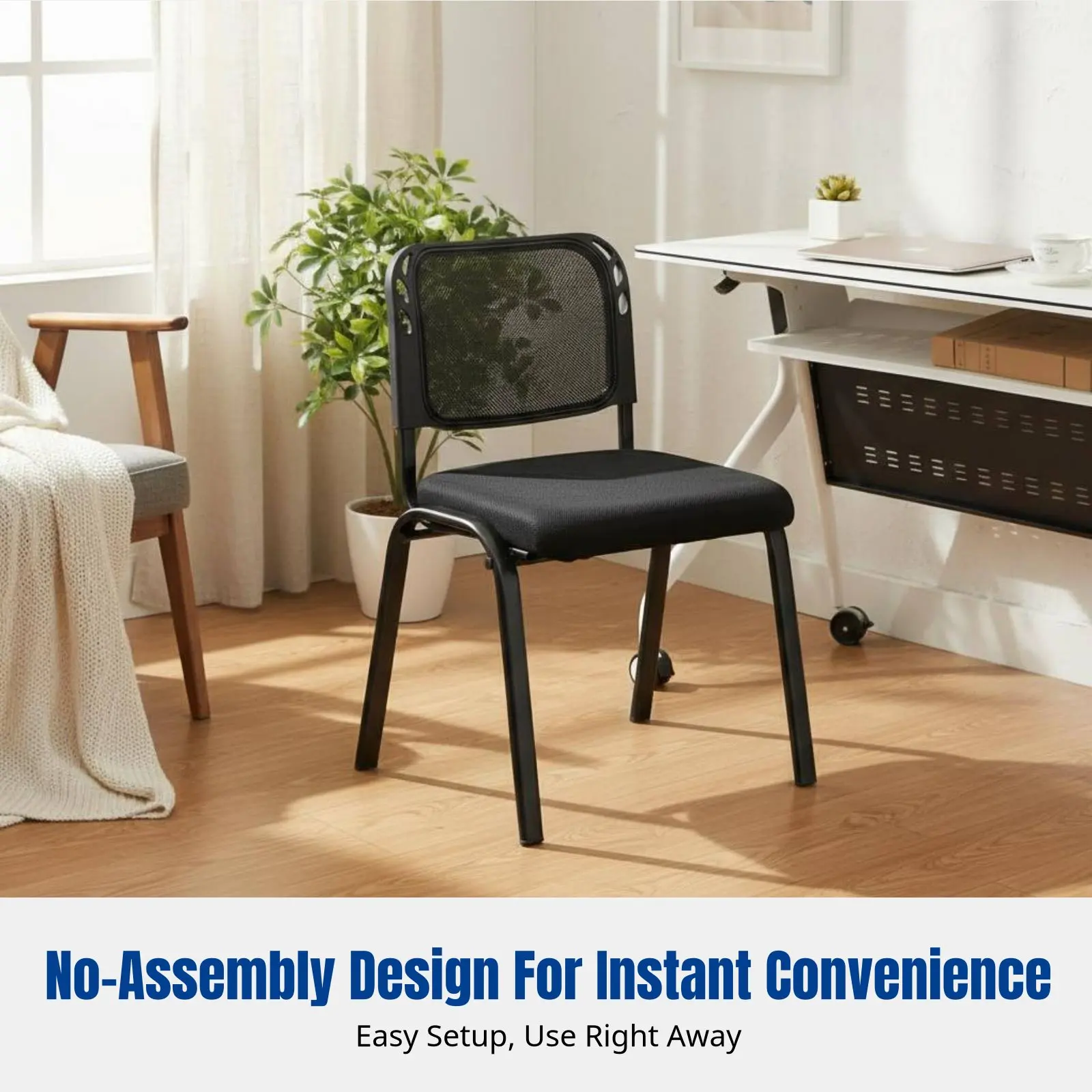 Cadeira de Escritório em Rede, Cadeira de Conferência com Quatro Pernas, Cadeira Empilhável para Treinamento, Design Ergonômico, Multicolorida, Sem Br