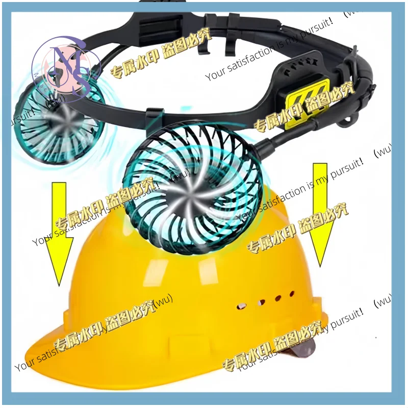 New, Adjustable Hard Hat Cooling Fan LED Night Light Portable for Most Helmets