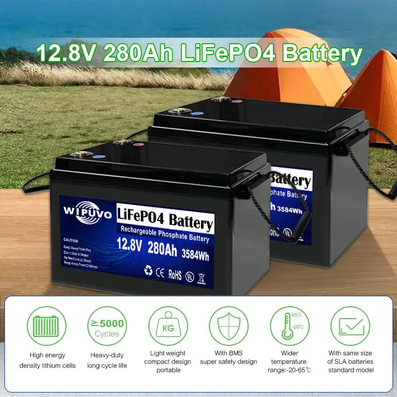 Portable LiFePO4 12V 280Ah 3584Wh With BMS 12.8V LiFePO4 Battery Pack Lithium Battery