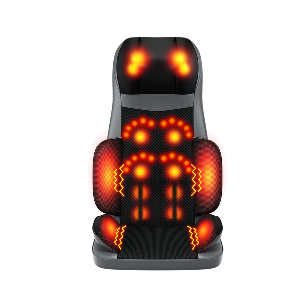 Portable Home Massage Cushion Seat Whole-Body Leather Massager with Focus on Neck Back Waist Head-for Chair or Pillow Use