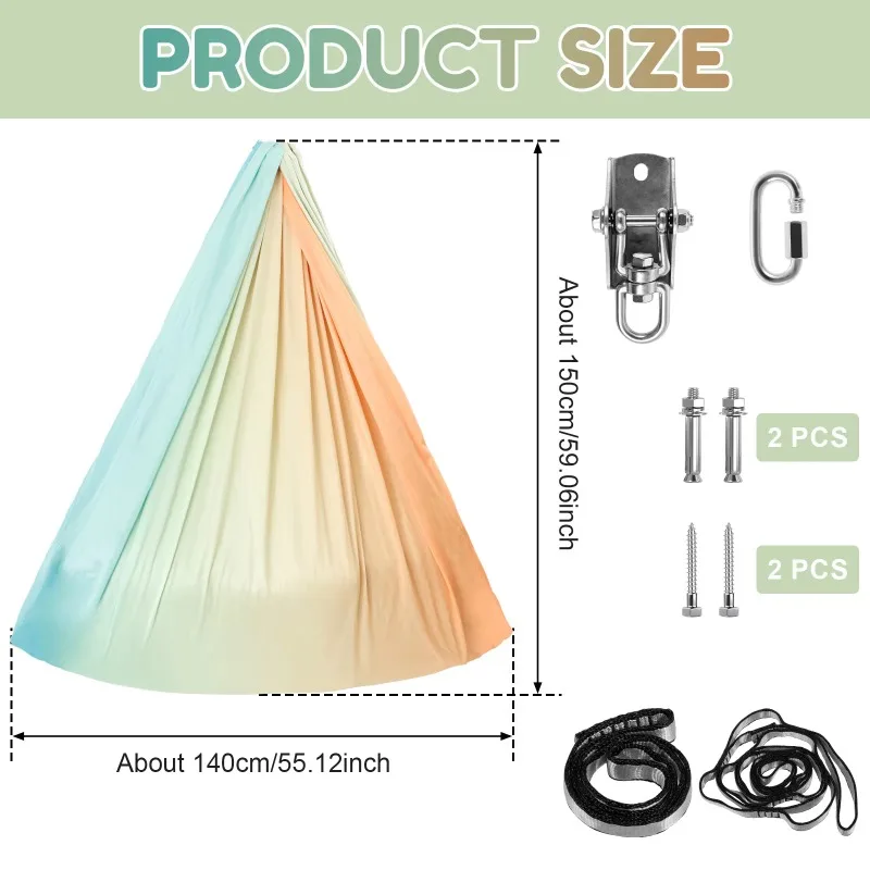 Factory Direct Compatible WithKids Sensory Swings Double Layer Comfortable Cuddle Swing with 360° Swivel Hanger Holds Up To 200
