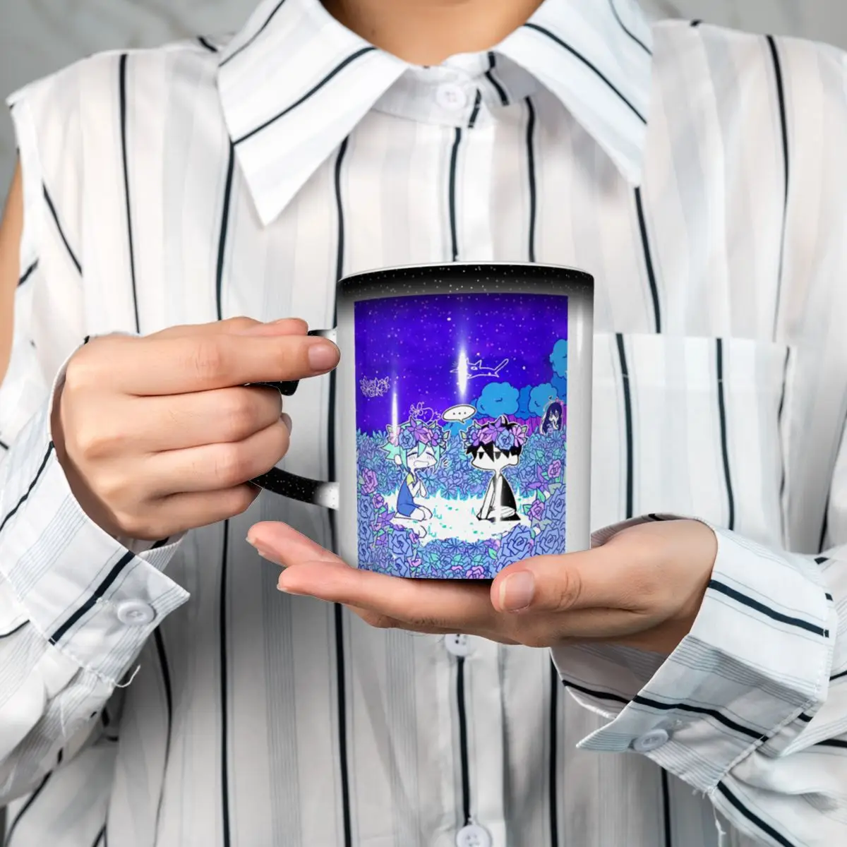 Game Omori Basil And Folower Mug Funny Ceramic Coffee Cups Tea Mugs Milk Cup Drinkware Gift for Woman Man