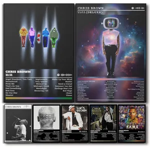 クリスブラウンラッパークラシックアルバムポスタープリントキャンバス写真リビングルームベッドルームの壁モダンな装飾フレームレスペインティング 10ベストセールスクリスブラウンアート-7